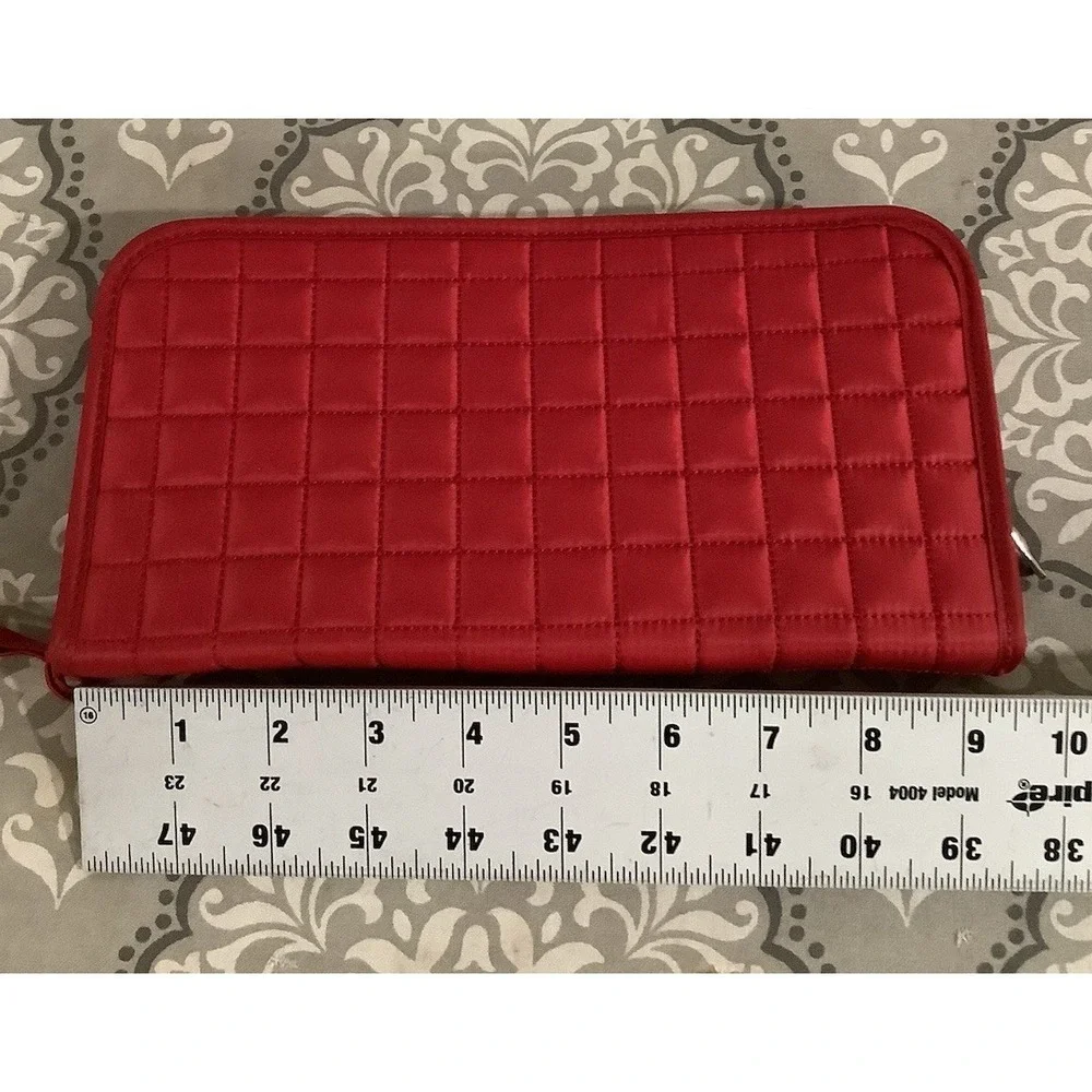 LUG Red  Tandem Quilted  Tango Zip Around Wallet Travel Passport Doc Holder